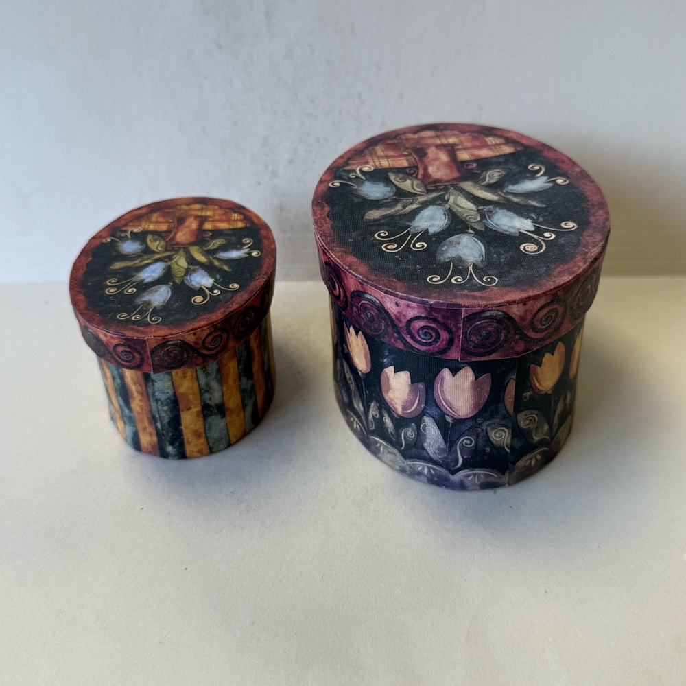 "Bob's Boxes" Decorative Small Floral Boxes "Primitive Tulips" Collection - Picture 3 of 12